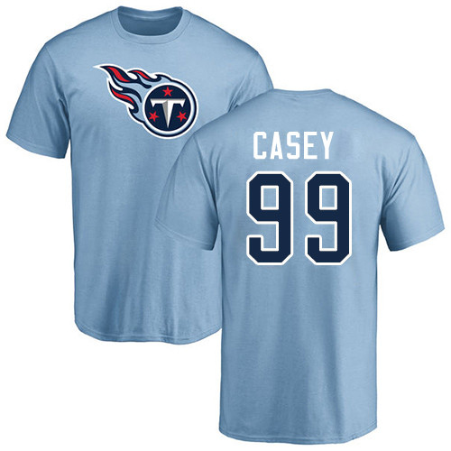 Tennessee Titans Men Light Blue Jurrell Casey Name and Number Logo NFL Football #99 T Shirt